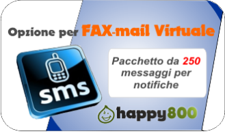 FAX-mail opzione SMS Pacchetto notifiche